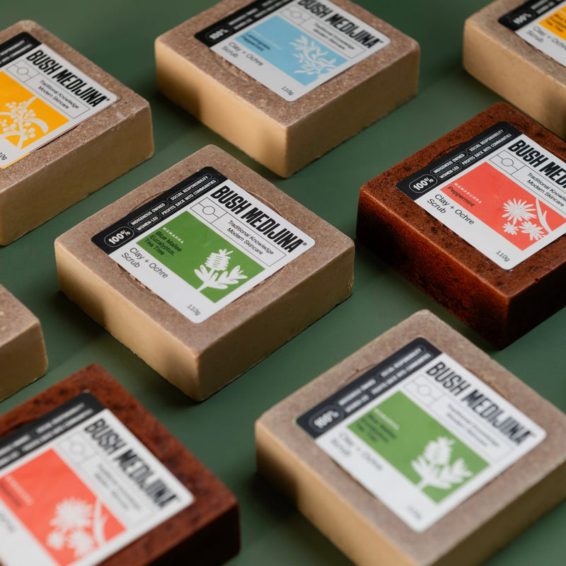 Bush Medijina Australian native botanicals, used in our clay and ochre scrubs.